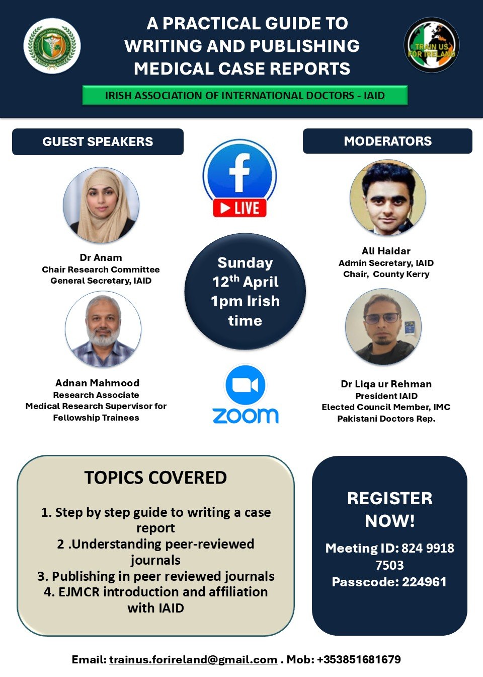 IAID webinar programme about writing and publishing medical case reports